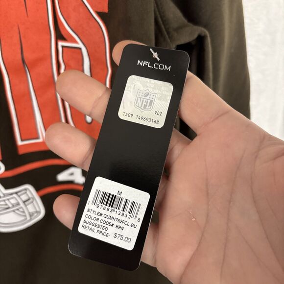 Cleveland Browns NFL Team Retro Crewneck Sweatshirt Size Medium Brown NWT - Picture 5 of 8